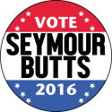 Vote Seymour Butts Election Button