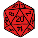 Red 20 Sided Dice