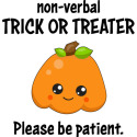 Non-Verbal Trick or Treater with Cute Pumpkin