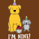 I'm Nine Years Old with Dog and Mouse with White Text