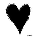 Stitched Black Heart
