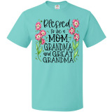 Blessed to be a Mom, Grandma, and Great Grandma Pink Flowers